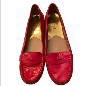 Michael Kors Patent Leather Pink Loafers Size 8